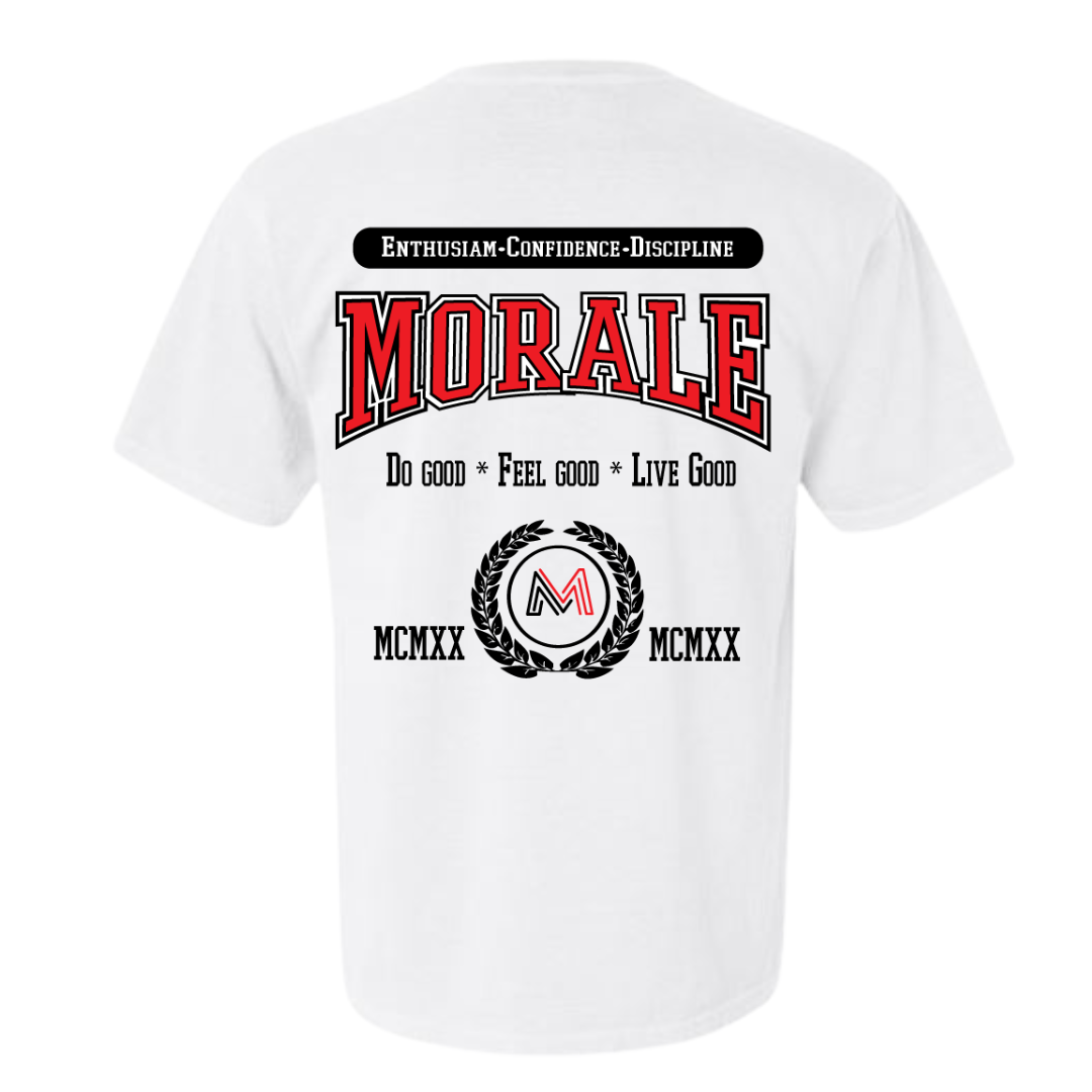 Morale University White Tee