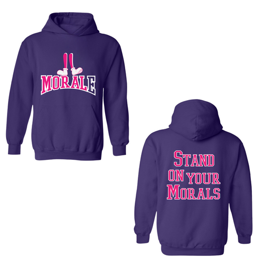 Morale Stand on Morals Purple Hoodie