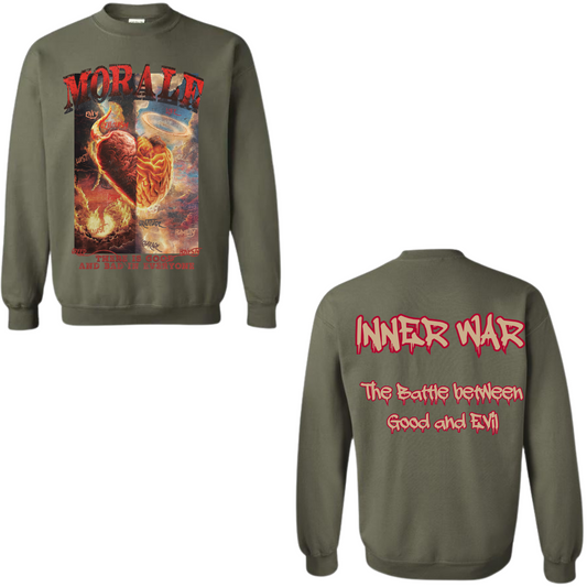 Morale Inner War Military Green Sweatshirt