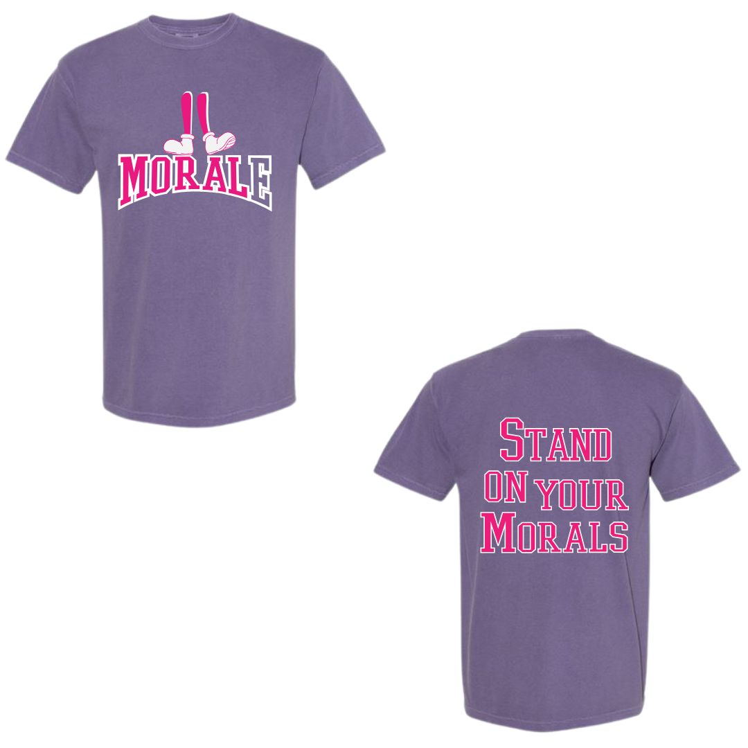 Morale Stand on Morals Purple Tees